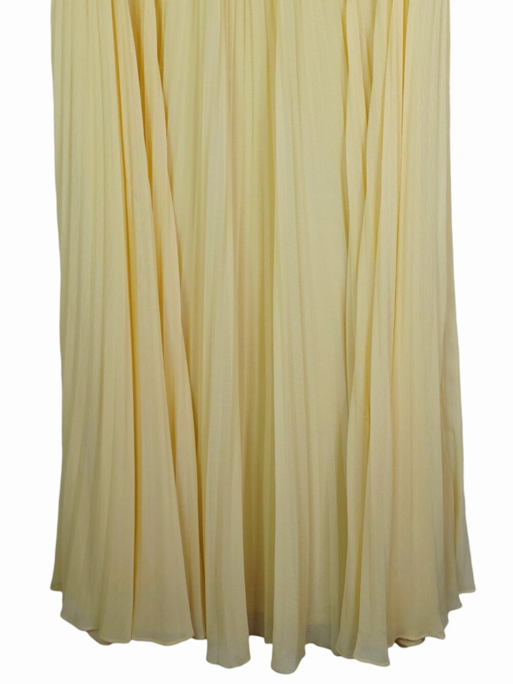 Alexis Sunniva Dress Yellow Pleated‎ Strapless Plissé Maxi Gown Size L - Picture 6 of 16